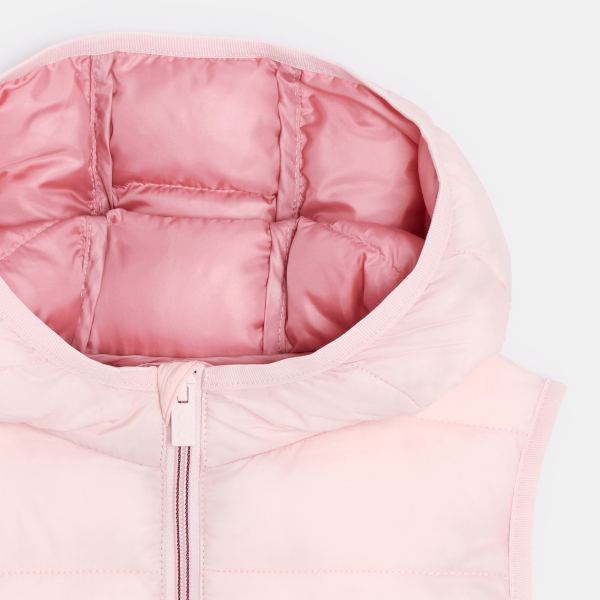Doudoune sans manches à capuche rose Fille Doudoune sans manches à capuche rose Fille