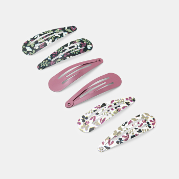 Barrettes clic clac en métal coloré (lot de 6)