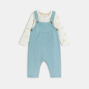 سالوبيت بقماش تريكو وبودي أزرق للصبي حديث الولادة