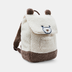Sac à dos peluche écru bébé