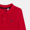 Polo à manches longues en jersey piqué rouge Garçon Polo à manches longues en jersey piqué rouge Garçon