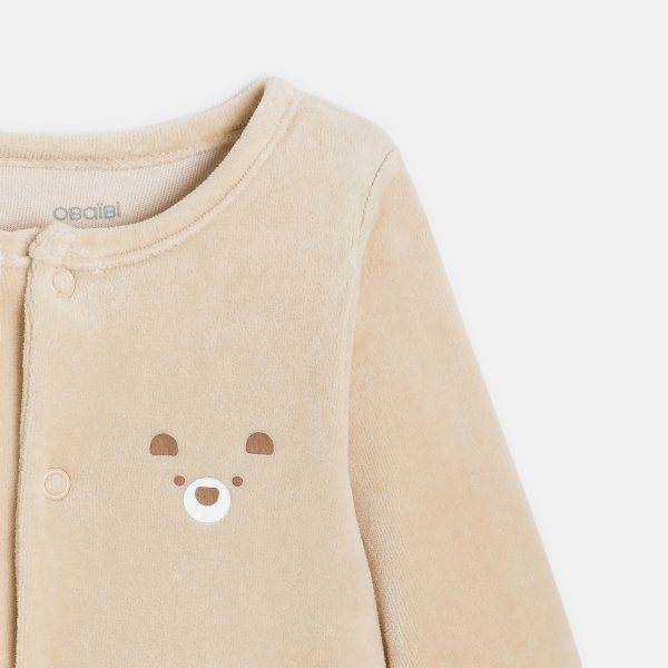 بيجاما مخملية، اللون بني، مرسوم عليها دب دمية، للصبي الصغير (طقم من قطعتين) بيجاما مخملية، اللون بني، مرسوم عليها دب دمية، للصبي الصغير (طقم من قطعتين)