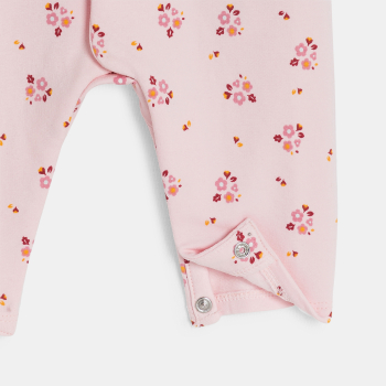 Combinaison longue fleurie rose bébé fille