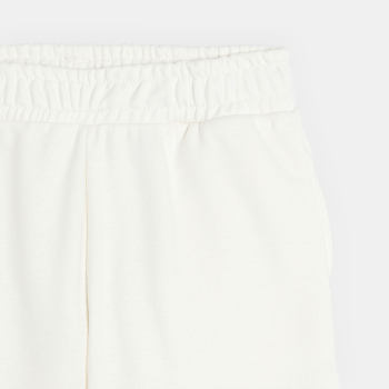 بنطلون رياضي ميلتون سادة بقصة عريضة، أبيض اللون، للفتيات