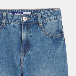 Jean large délavé bleu Fille