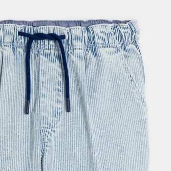 بنطلون مقلم باهت أزرق اللون للأولاد