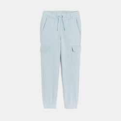 Pantalon de jogging cargo uni bleu Fille