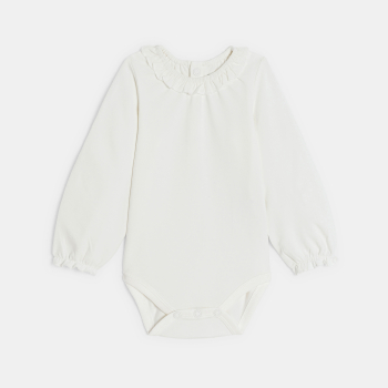 Salopette longue maille tricot et body rose bébé fille