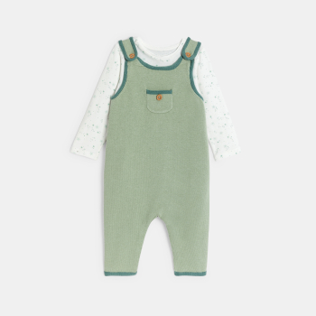 سالوبيت بقماش تريكو وبودي أخضر للصبي حديث الولادة