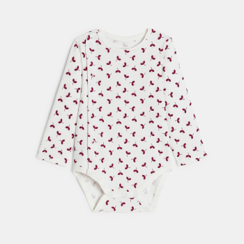 سالوبيت طويل من قماش تريكو وبودي زهري، وردي اللون، للفتاة الصغيرة