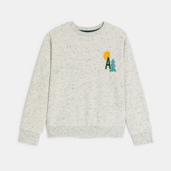 Sweat-shirt moucheté écru...