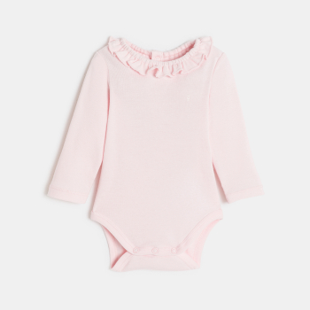 Robe à bretelles velours fleurs et body rose bébé fille