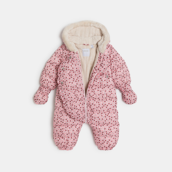 أفرول طيار مبطن بالفراء، وردي اللون، عليه صور فاكهة، للطفلة الصغيرة أفرول طيار مبطن بالفراء، وردي اللون، عليه صور فاكهة، للطفلة الصغيرة