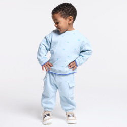 Pantalon de jogging molleton bleu bébé garçon