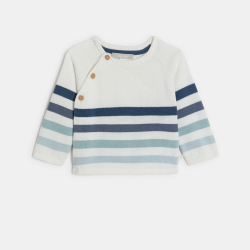 بلوفر من قماش التريكو مخطط،...