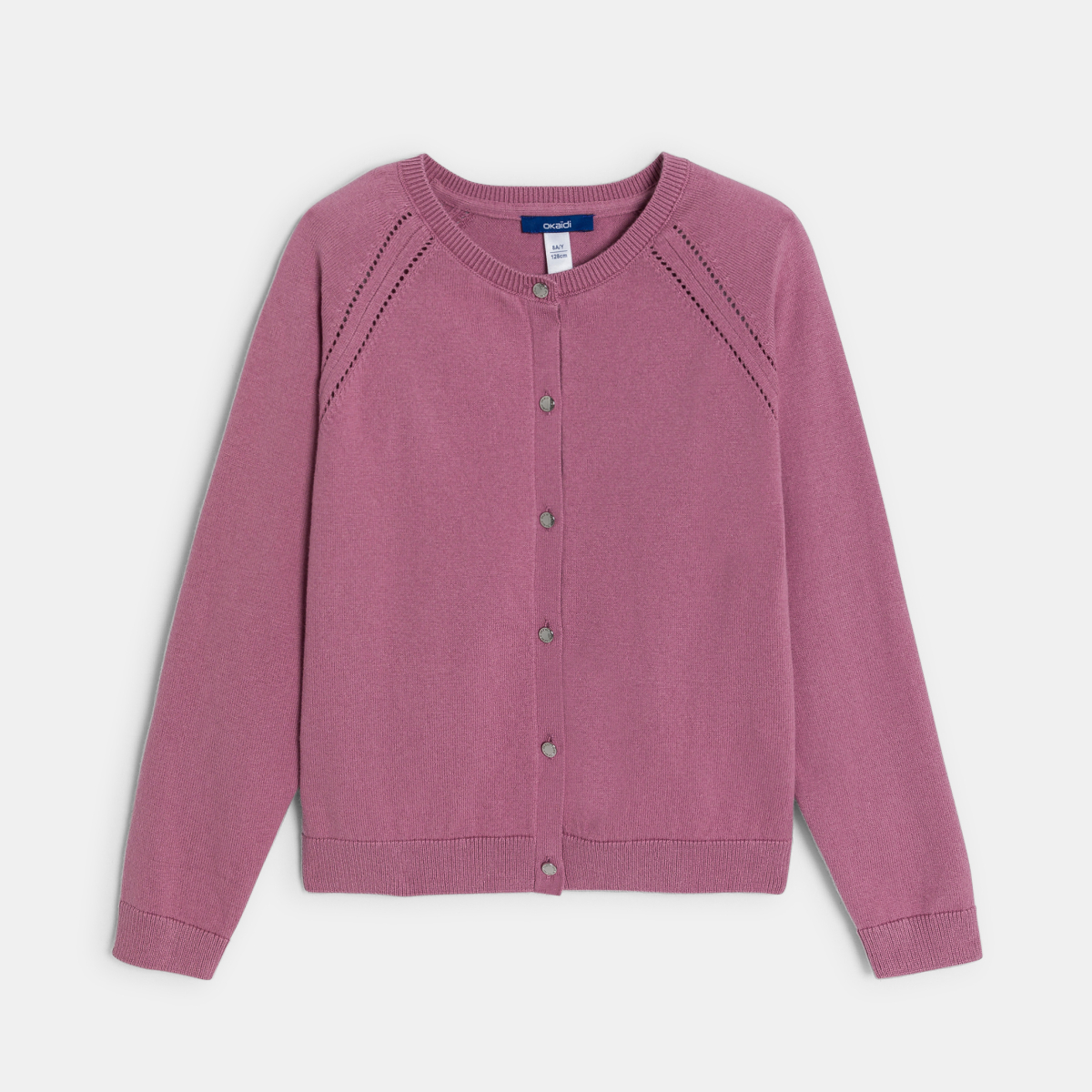 كارديغان بنسيج رفيع، وباللون الوردي كارديغان بنسيج رفيع، وباللون الوردي