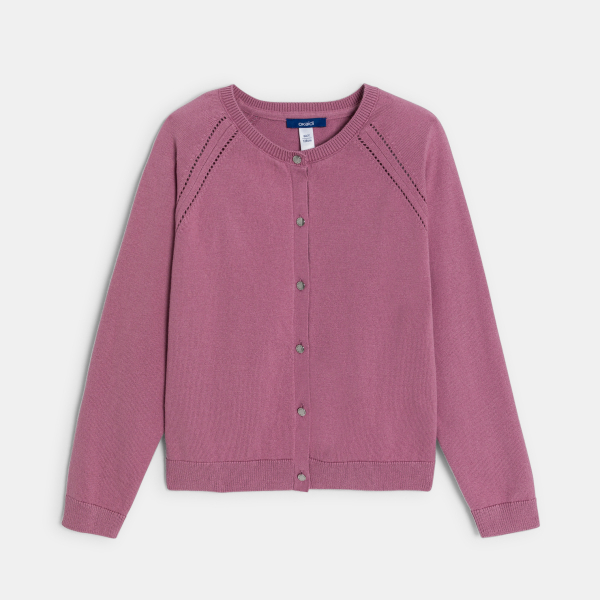 كارديغان بنسيج رفيع، وباللون الوردي كارديغان بنسيج رفيع، وباللون الوردي
