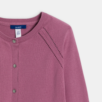 كارديغان بنسيج رفيع، وباللون الوردي