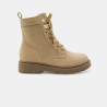 Boots à lacets semelle crantée beige fille Boots à lacets semelle crantée beige fille