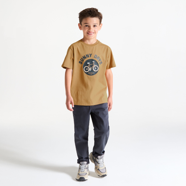 T-shirt manches courtes motif vélo marron Garçon T-shirt manches courtes motif vélo marron Garçon