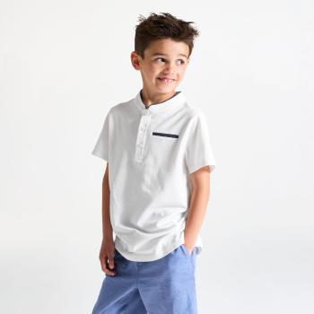 Polo manches courtes blanc Garçon