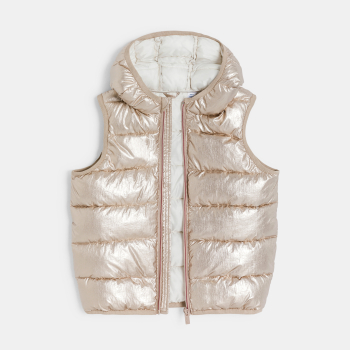 سترة ذهبية اللون بدون أكمام وبغطاء رأس للفتيات