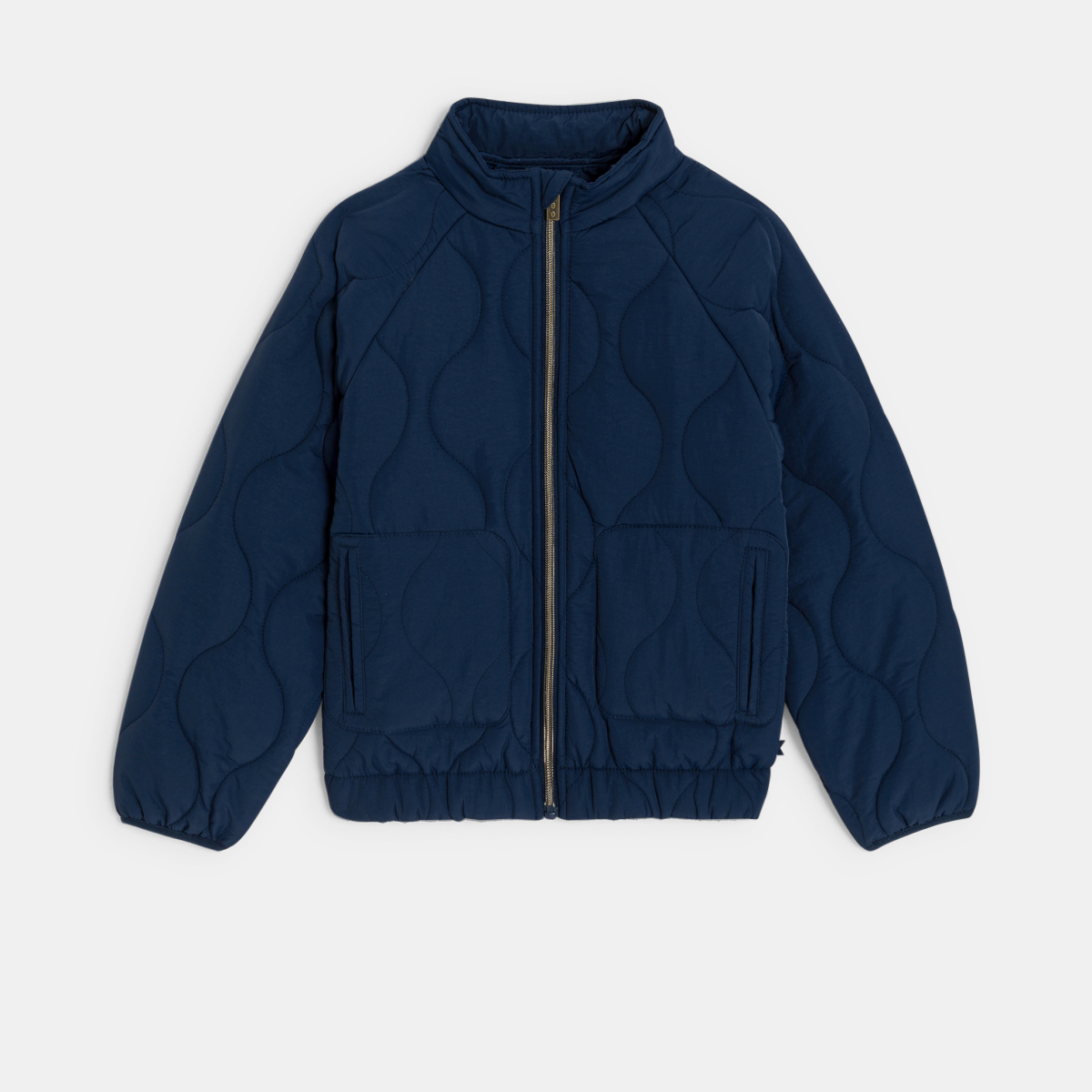 Blouson zippé matelassé léger bleu marine Garçon Blouson zippé matelassé léger bleu marine Garçon