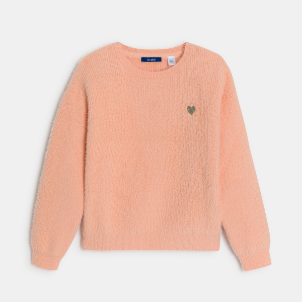 كنزة باللون البرتقالي، من نسيج ناعم، للفتيات كنزة باللون البرتقالي، من نسيج ناعم، للفتيات