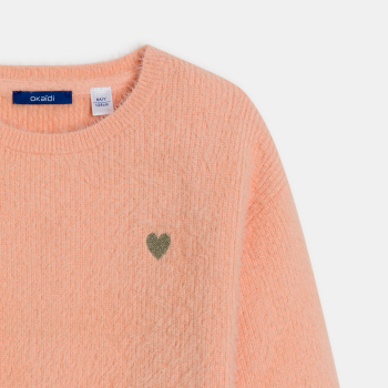 كنزة باللون البرتقالي، من نسيج ناعم، للفتيات