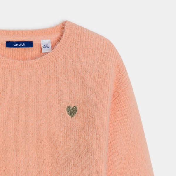 كنزة باللون البرتقالي، من نسيج ناعم، للفتيات كنزة باللون البرتقالي، من نسيج ناعم، للفتيات