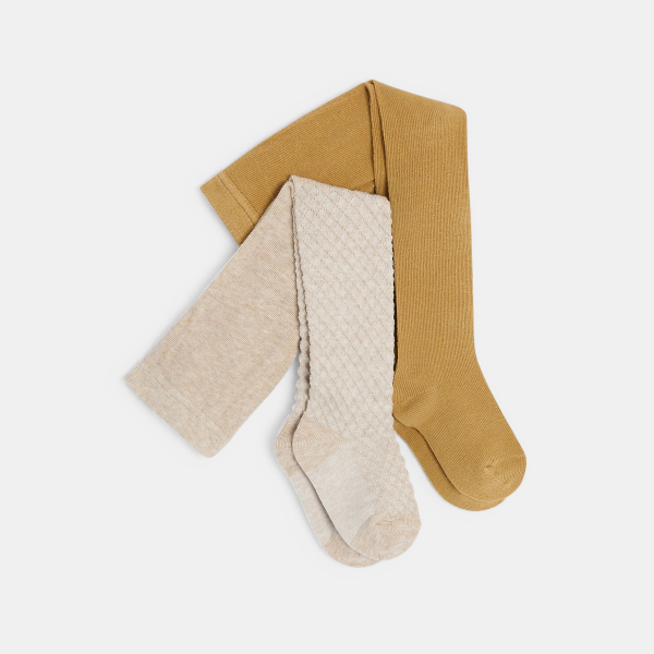 مجموعة جوارب طويلة باللون البيج، للفتيات الصغيرات مجموعة جوارب طويلة باللون البيج، للفتيات الصغيرات