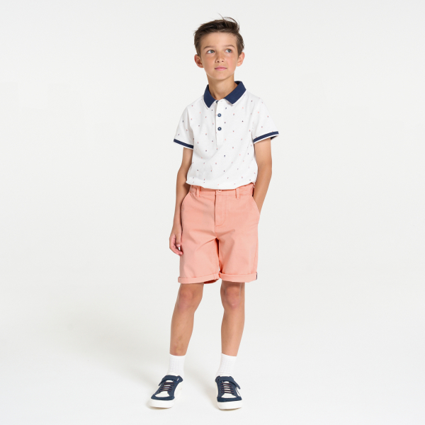 شورت قماش وردي اللون للأولاد شورت قماش وردي اللون للأولاد