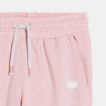 Jogging en molleton uni rose Fille