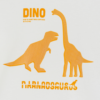 تيشيرت بأكمام طويلة ورسمة ديناصور، باللون الأبيض، للفتيان