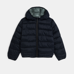 معطف منفوخ باللون الرمادي الداكن، للفتيان