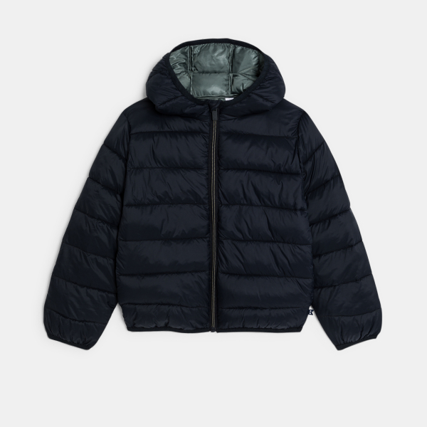 معطف منفوخ باللون الرمادي الداكن، للفتيان معطف منفوخ باللون الرمادي الداكن، للفتيان