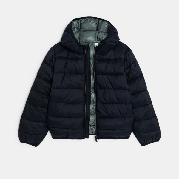 معطف منفوخ باللون الرمادي الداكن، للفتيان معطف منفوخ باللون الرمادي الداكن، للفتيان