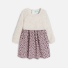 فستان باللون البيج، للفتيات الصغيرات، من نسيجين التريكو والمُخمل، مُزيَّن برسمة الفهد فستان باللون البيج، للفتيات الصغيرات، من نسيجين التريكو والمُخمل، مُزيَّن برسمة الفهد