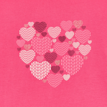 T-shirt manches longues motif cœur rose Fille