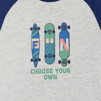 T-shirt manches longues motif skate-board gris Garçon