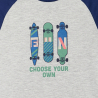 T-shirt manches longues motif skate-board gris Garçon T-shirt manches longues motif skate-board gris Garçon
