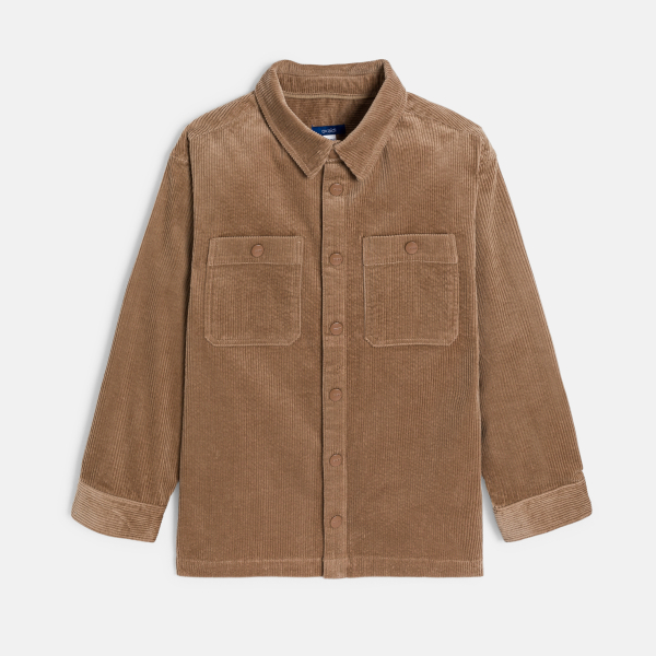 Surchemise en velours côtelé uni marron Garçon Surchemise en velours côtelé uni marron Garçon
