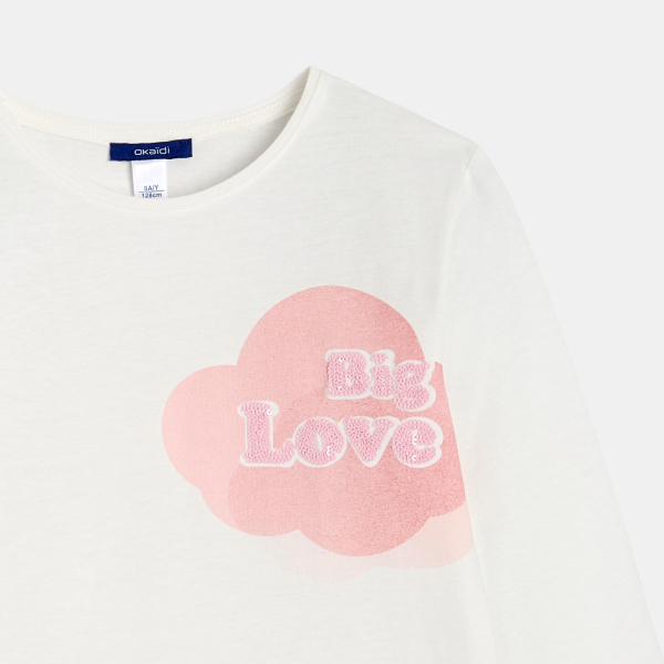 تيشيرت أبيض بأكمام طويلة عليه رسالة للفتيات تيشيرت أبيض بأكمام طويلة عليه رسالة للفتيات