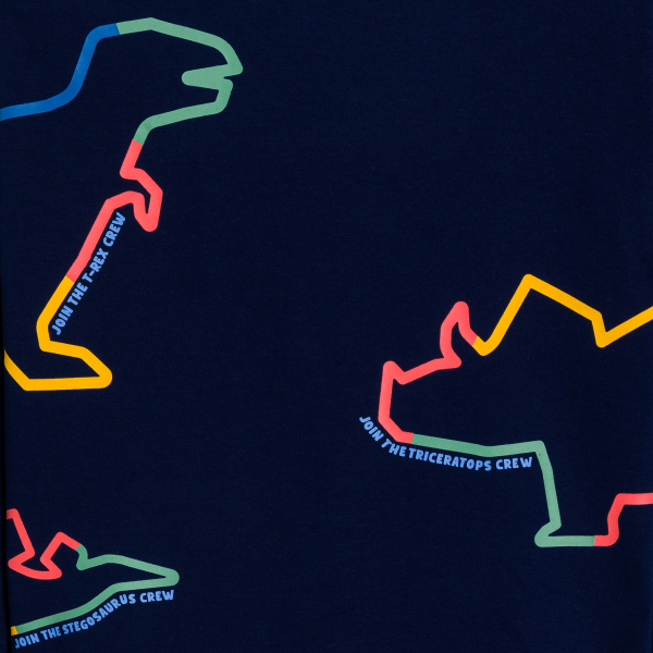 Pyjama 2 pièces en velours dinosaures bleu marine Garçon Pyjama 2 pièces en velours dinosaures bleu marine Garçon