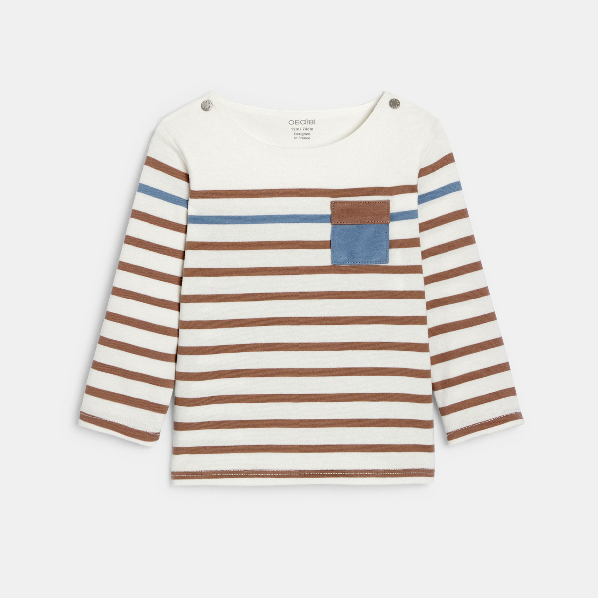 تيشيرت بتصميم ملابس البحارة بني وأزرق فاتح، للطفل الصغير تيشيرت بتصميم ملابس البحارة بني وأزرق فاتح، للطفل الصغير