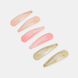 Barrettes clic clac en métal coloré (lot de 6)