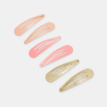 Barrettes clic clac en métal coloré (lot de 6)