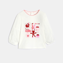 T-shirt manches longues nounou rose bébé fille