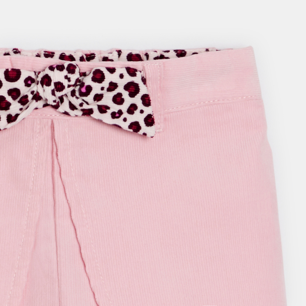 Short à pans velours côtelé rose clair bébé fille Short à pans velours côtelé rose clair bébé fille
