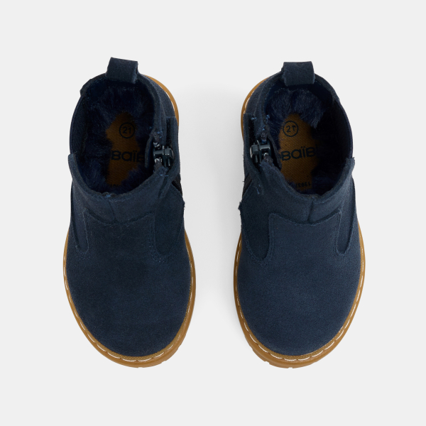 Boots chelsea cuir bleu marine bébé garçon Boots chelsea cuir bleu marine bébé garçon